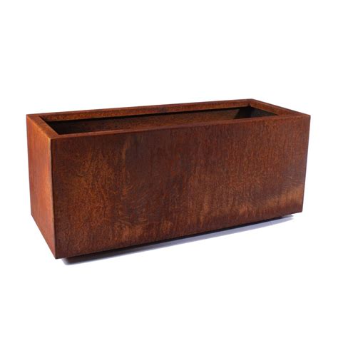 metallic series corten steel planter box|rectangular metal planter box.